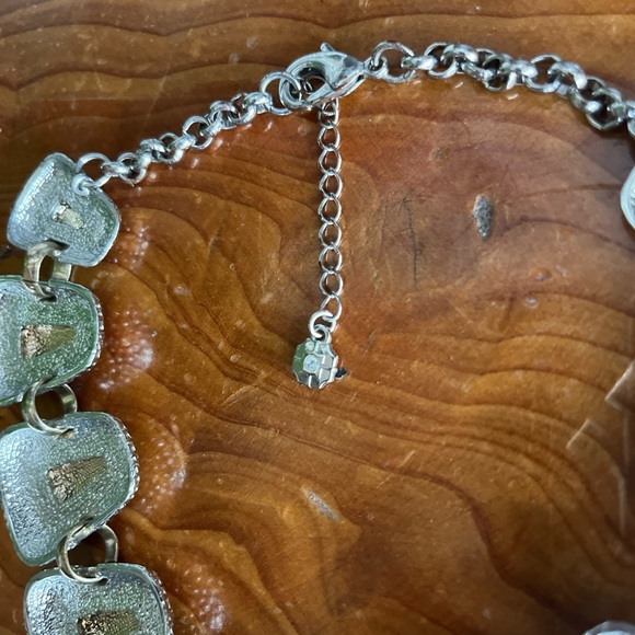 Vintage 70’s Monet silver and gold toned geometric statement necklace - Picture 4 of 5